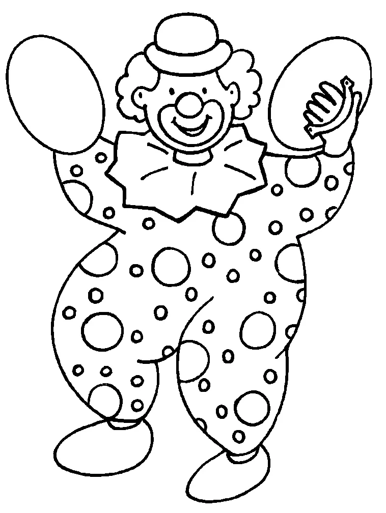 Coloriages Gratuits Clown : Amusez les Enfants avec l’Univers Coloré du Cirque 9